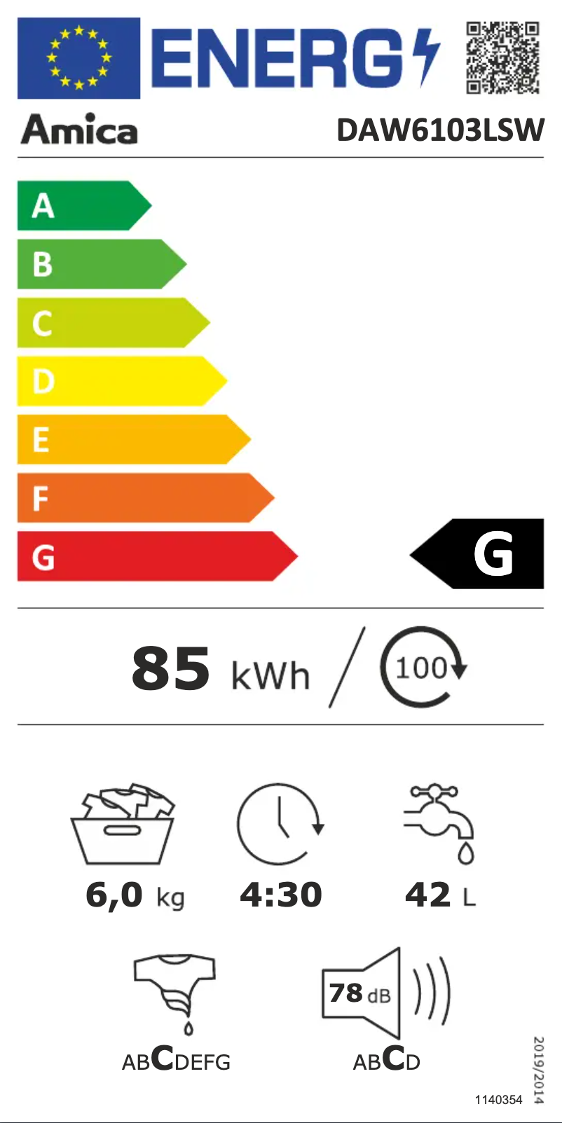 Página 1 del manual Manual de usuario Amica DAW6103LSW