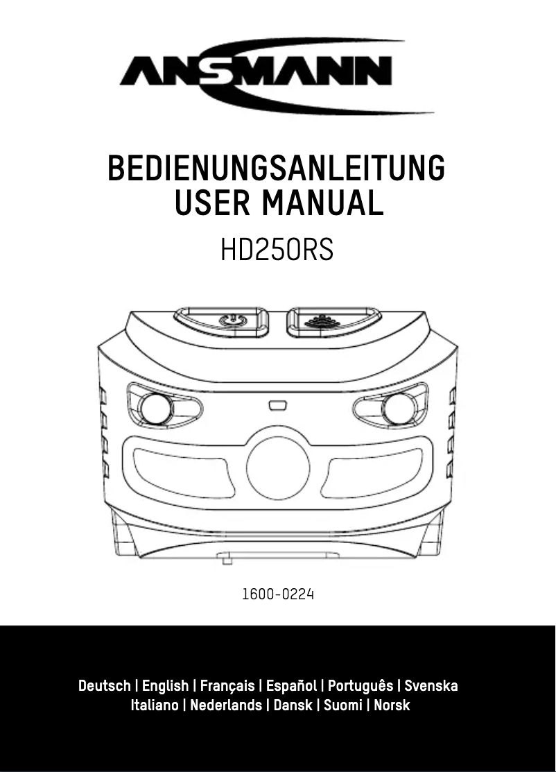 Page 1 de la notice Manuel utilisateur Ansmann HD250RS