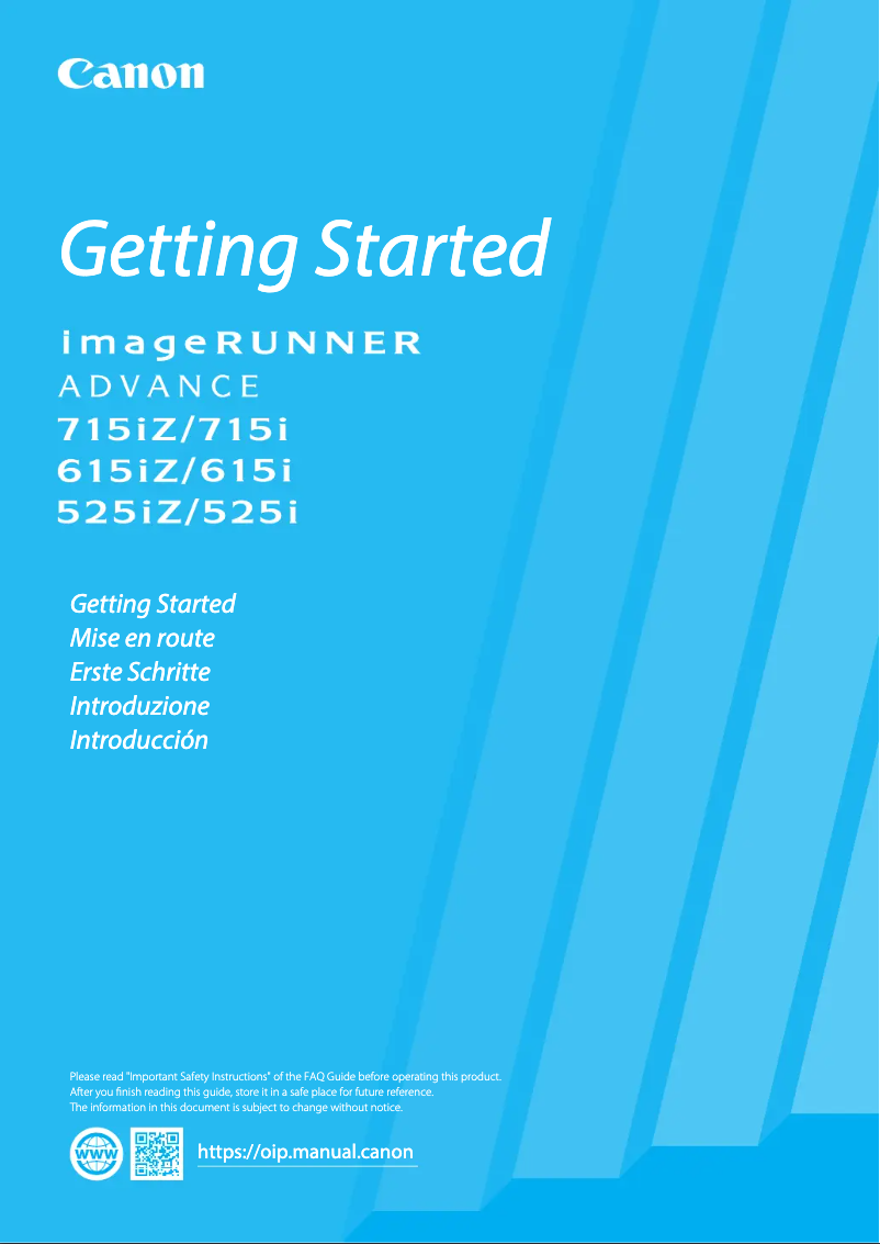 Page 1 de la notice Manuel utilisateur Canon imageRUNNER ADVANCE 615i