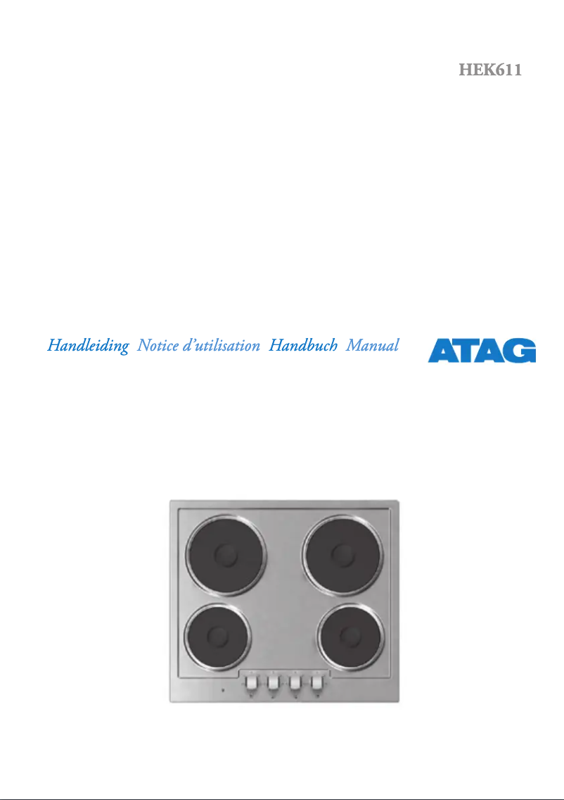 Page 1 de la notice Manuel utilisateur Atag HEK6115U