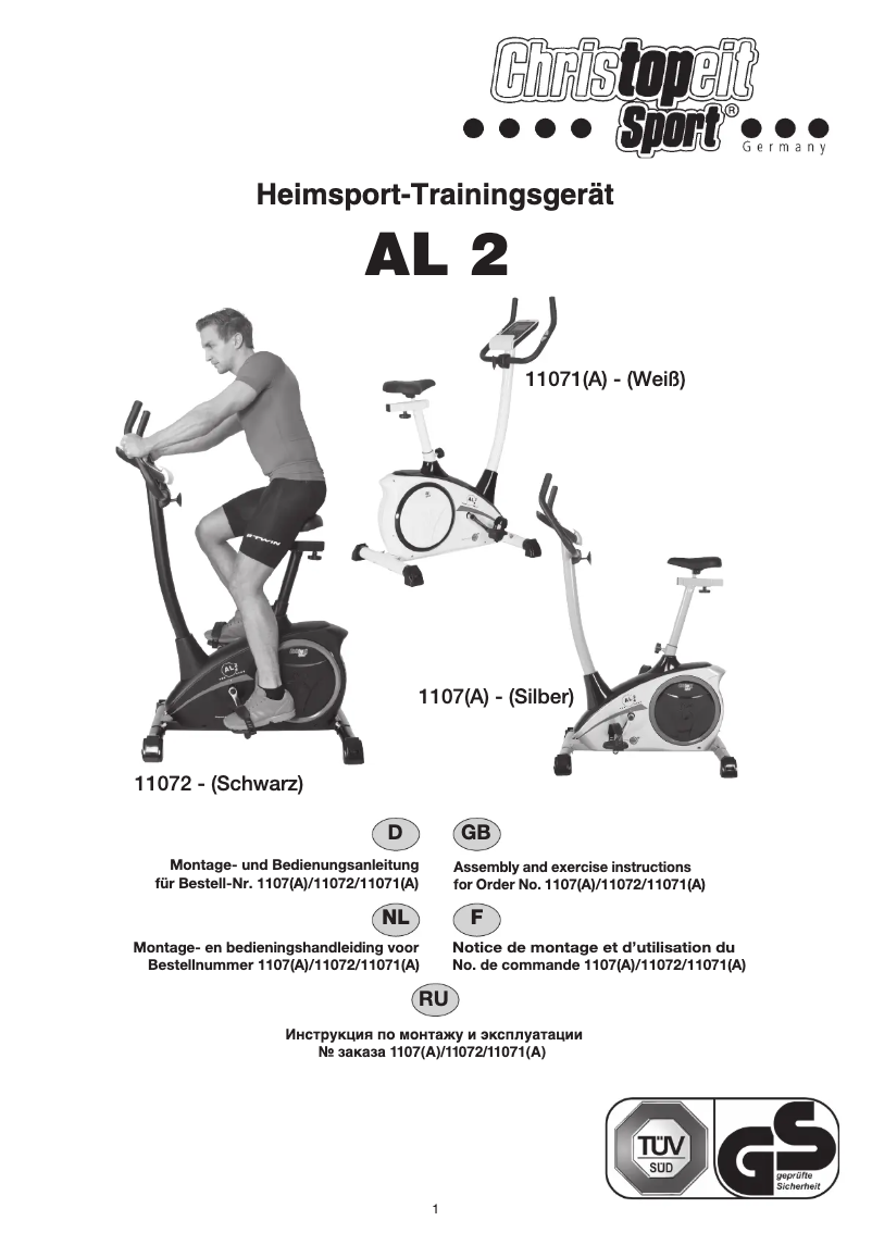 Page 1 de la notice Manuel utilisateur Christopeit CL 2