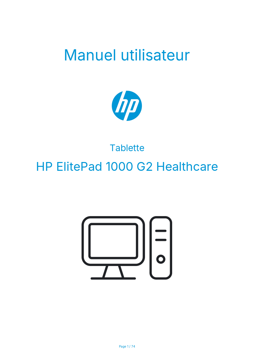 Page n°1 - Manuel utilisateur HP ElitePad 1000 G2 Healthcare