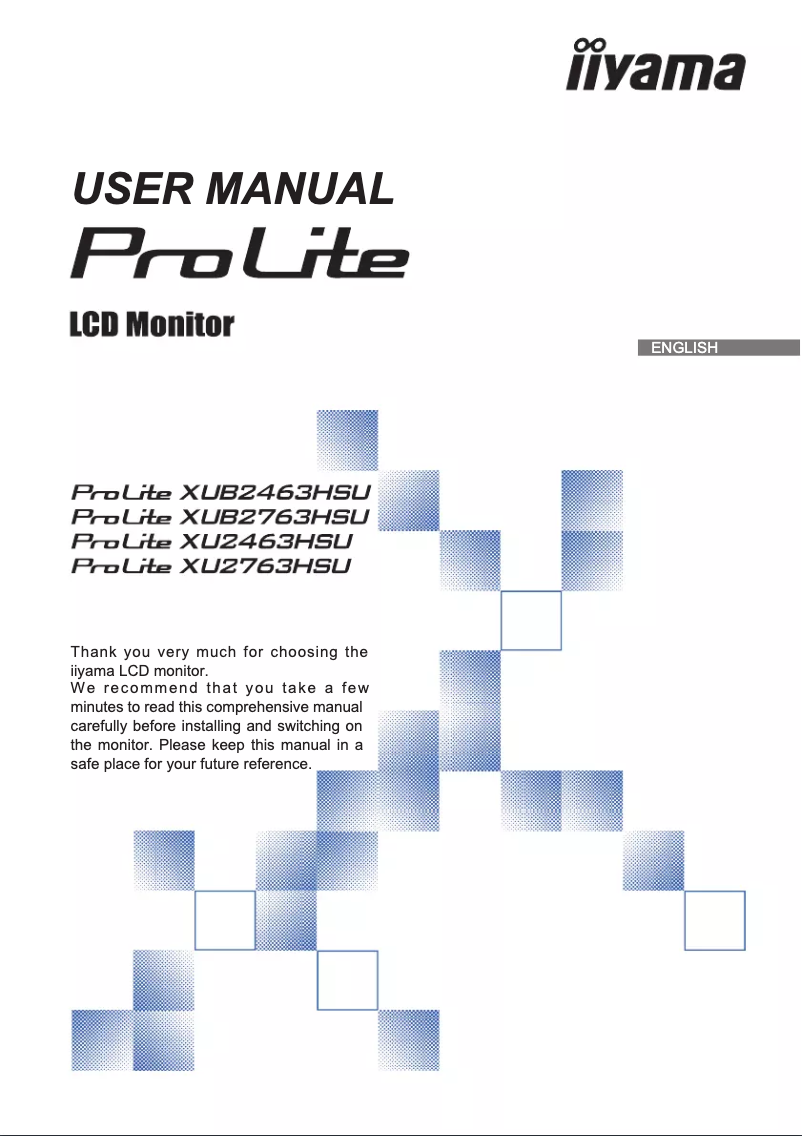 Page n°1 - Manuel utilisateur Iiyama ProLite XU2463HSU