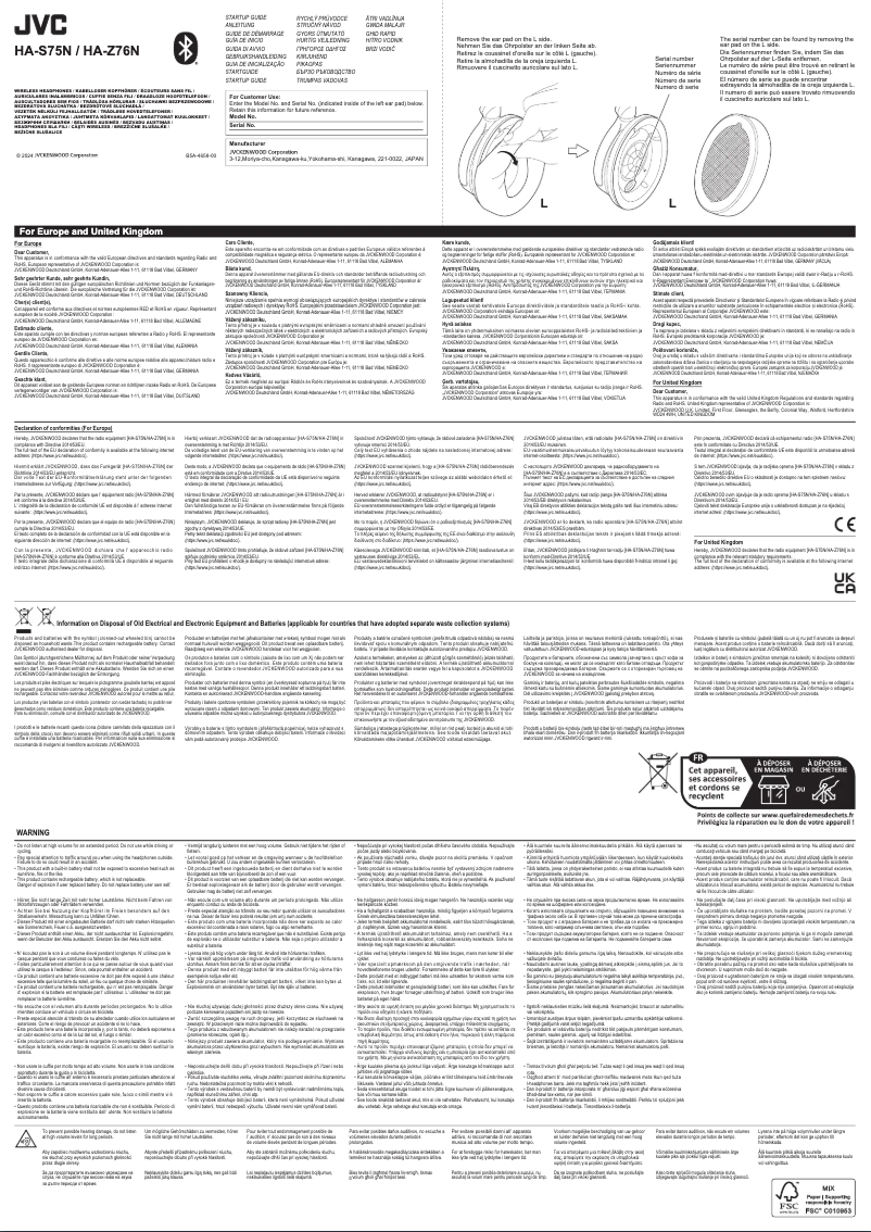 Page 1 de la notice Manuel utilisateur JVC HA-S75N