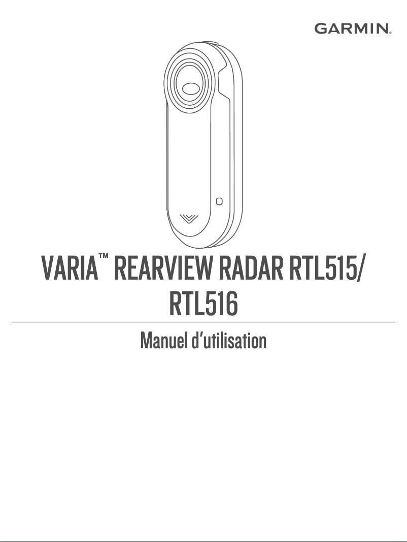Page n°1 - Manuel utilisateur Garmin Varia RTL515