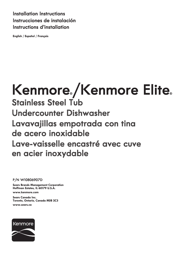 Page 1 de la notice Fiche technique Kenmore 14799