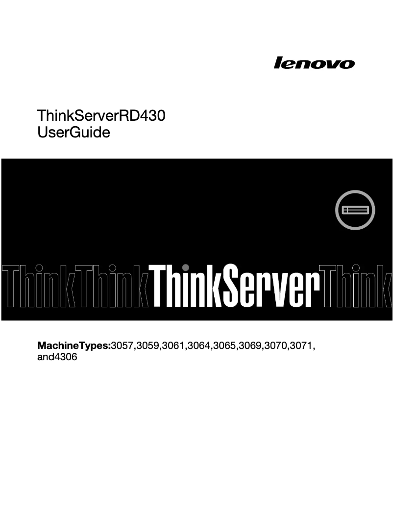 Page 1 de la notice Manuel utilisateur Lenovo ThinkServer RD430