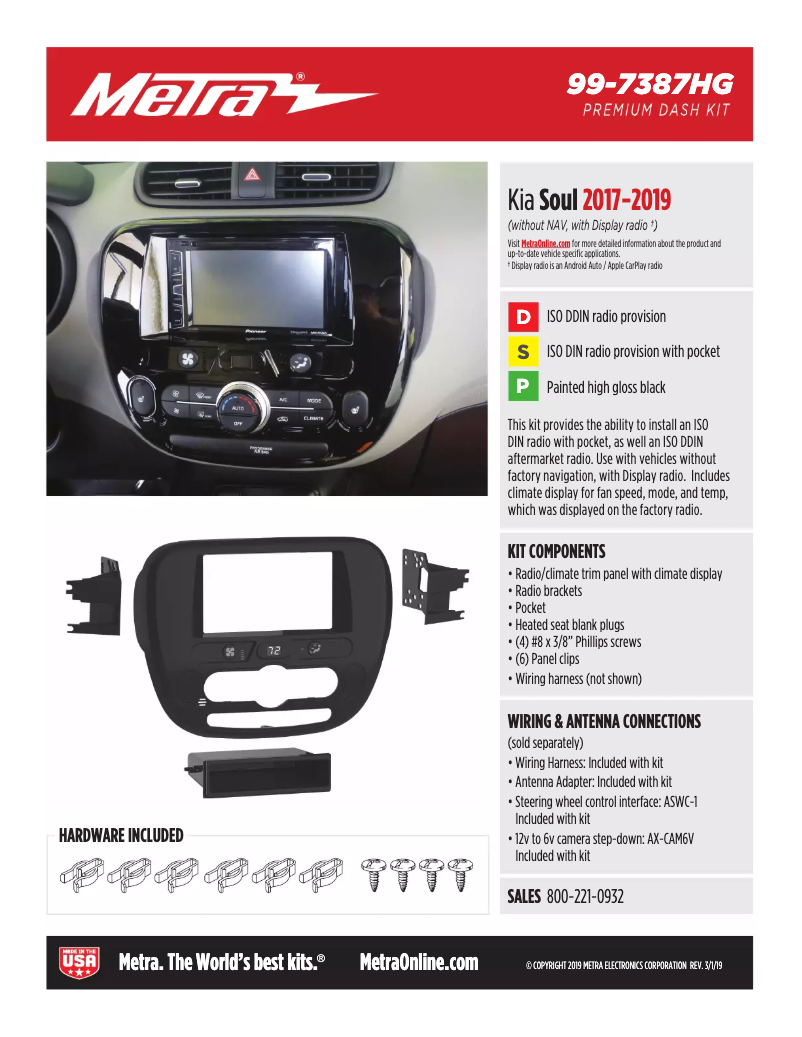 Página 1 del manual Ficha técnica Metra 99-7387HG