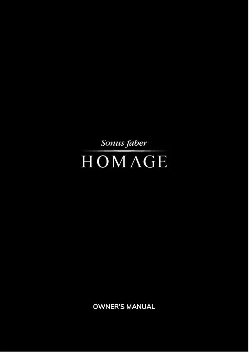 Page n°1 - Manuel utilisateur Sonus Faber Amati G5