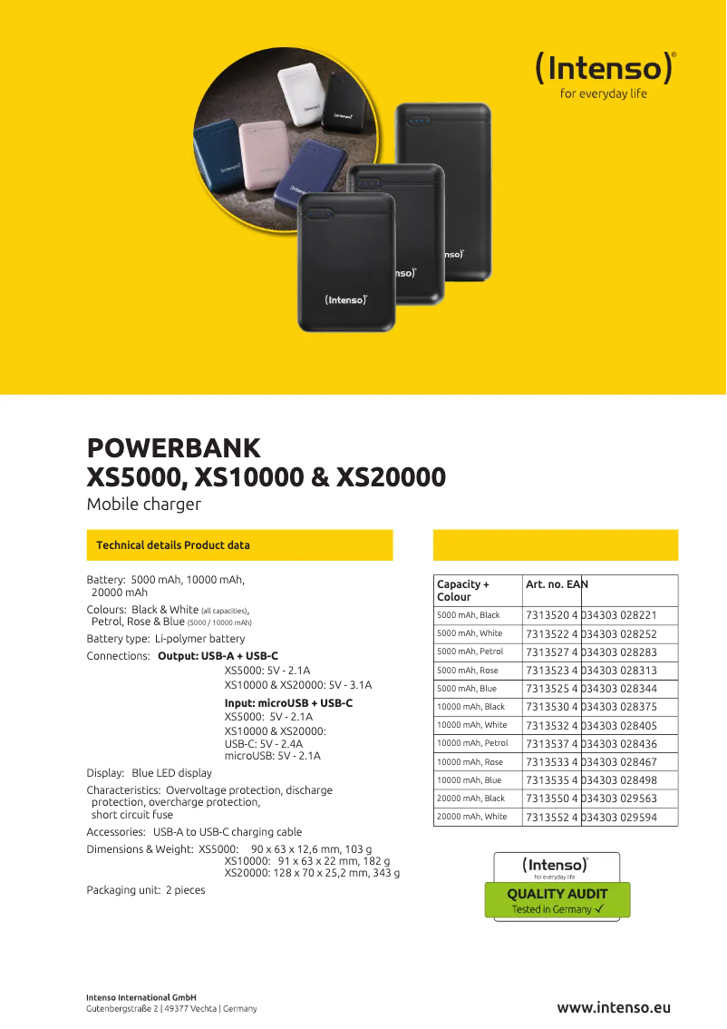 Image de la première page du manuel de l'appareil XS5000