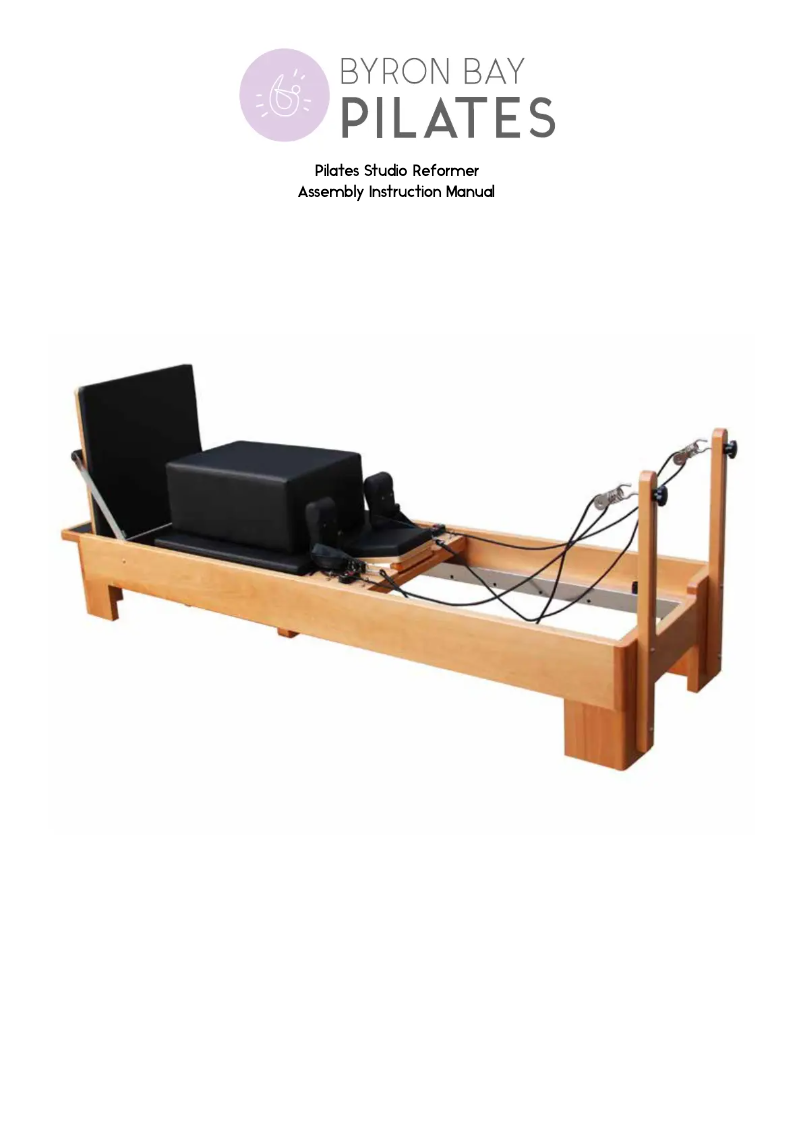 Page 1 de la notice Manuel utilisateur Byron Bay Pilates Studio Reformer