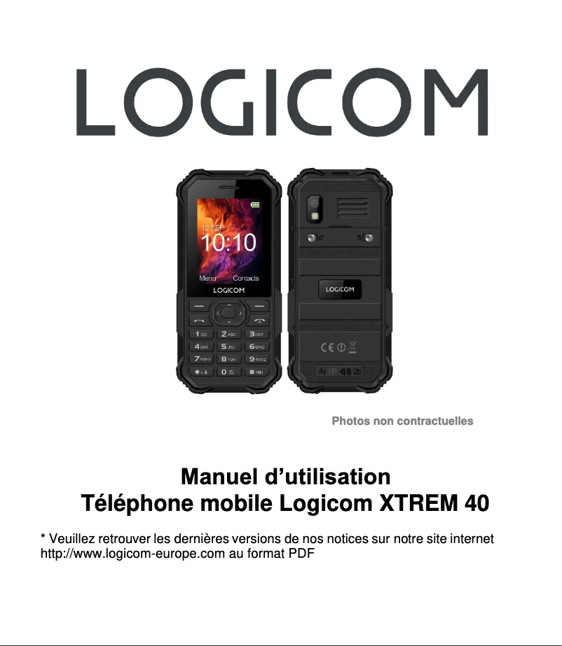 Page 1 de la notice Manuel utilisateur Logicom XTREM 40