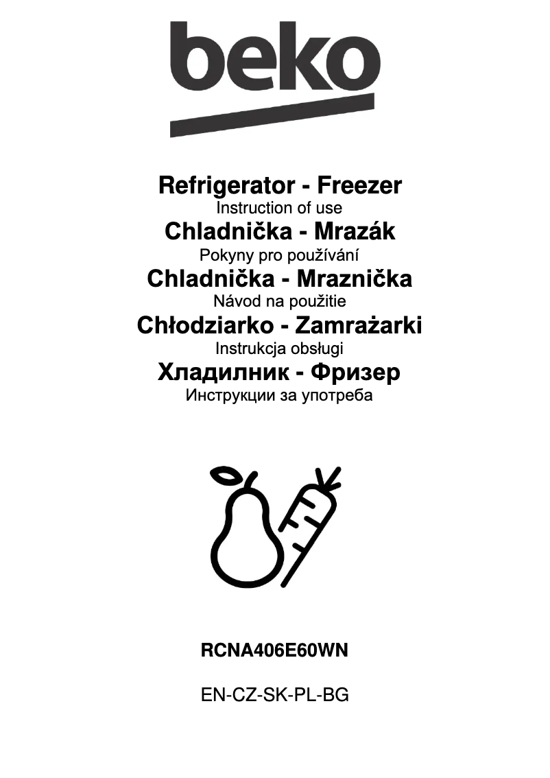 Image de la première page du manuel de l'appareil RCNA406E60WN