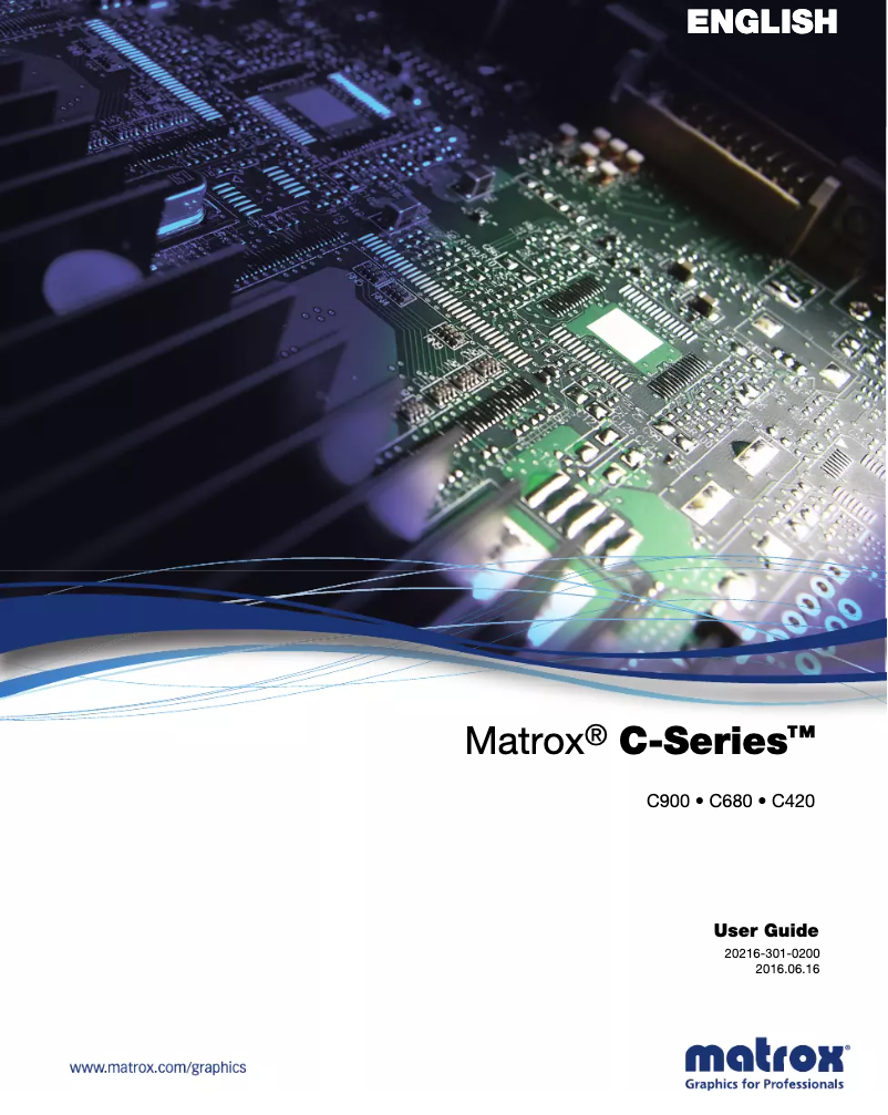 Page n°1 - Manuel utilisateur Matrox C900 PCIe x16