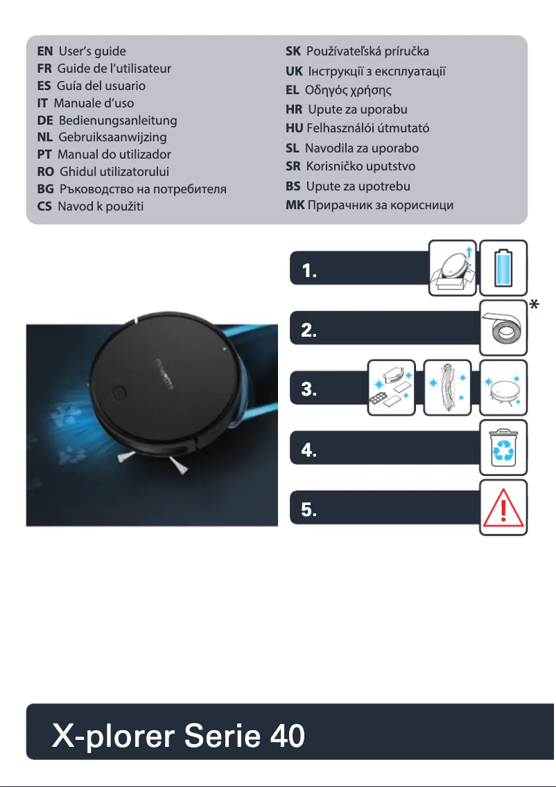 Page 1 de la notice Manuel utilisateur Rowenta X-Plorer Serie 40 RR7275