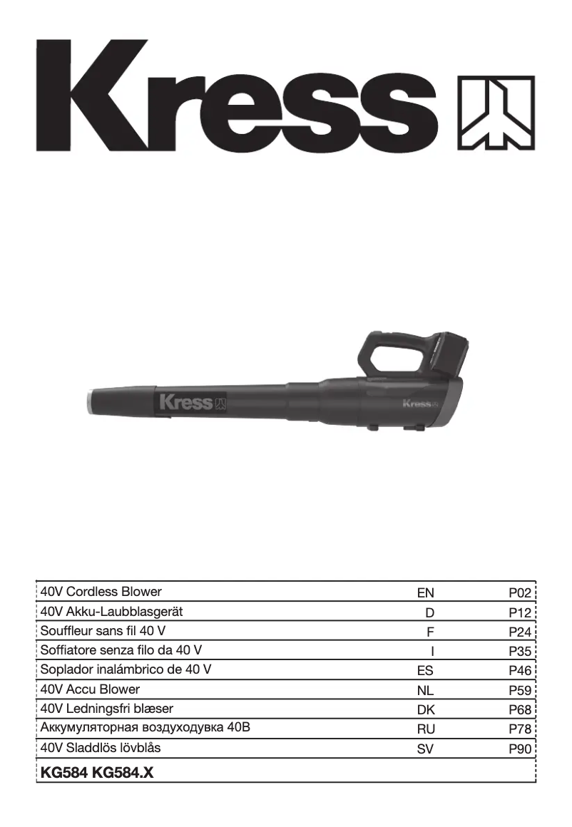 Page 1 of the manual User Manual Kress KG584.9
