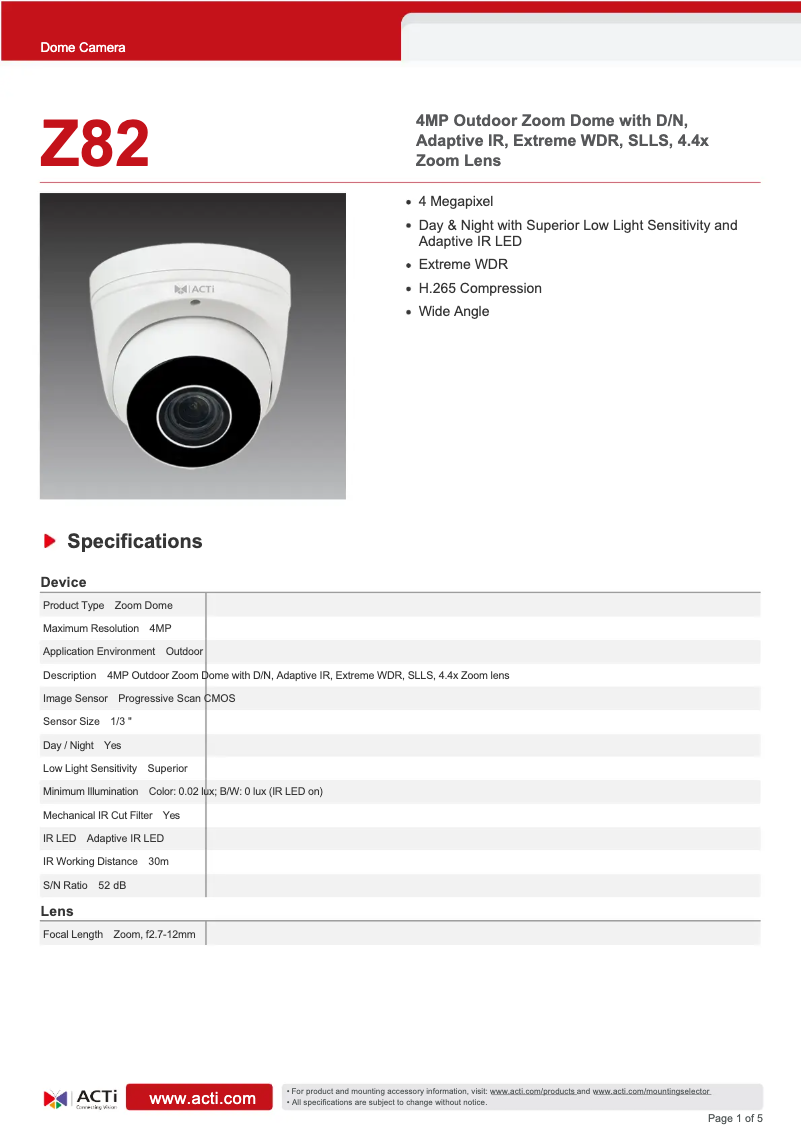 Image de la première page du manuel de l'appareil Z82