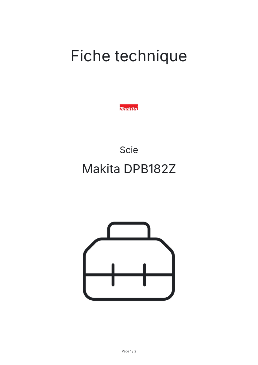 Page n°1 - Fiche technique Makita DPB182Z