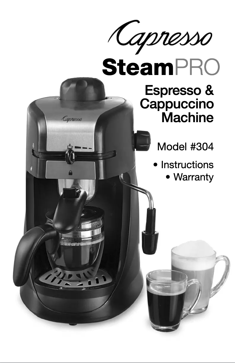 Page n°1 - Manuel utilisateur Capresso Steam PRO 304