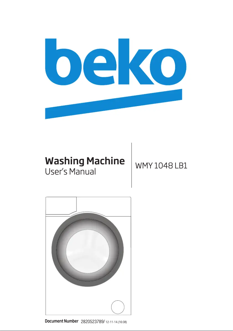 Page 1 de la notice Manuel utilisateur Beko WMY1048LB1