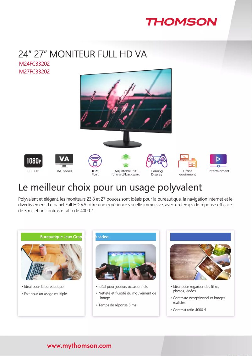 Page n°1 - Mode d'emploi Thomson M24FC33202