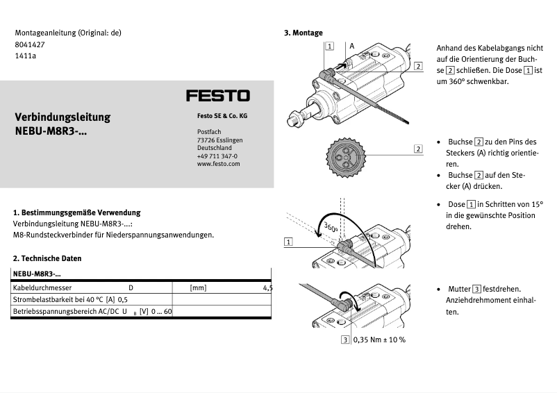 Page 1 de la notice Manuel utilisateur Festo NEBU