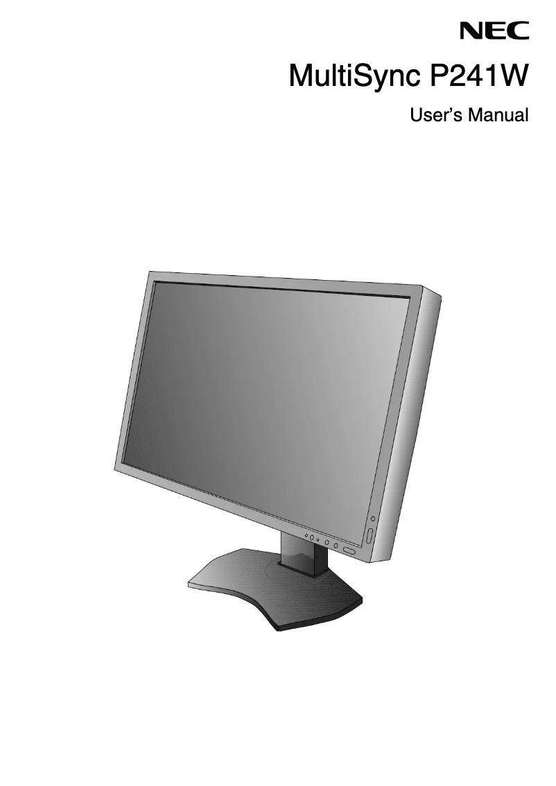 Image de la première page du manuel de l'appareil MultiSync P241W-BK