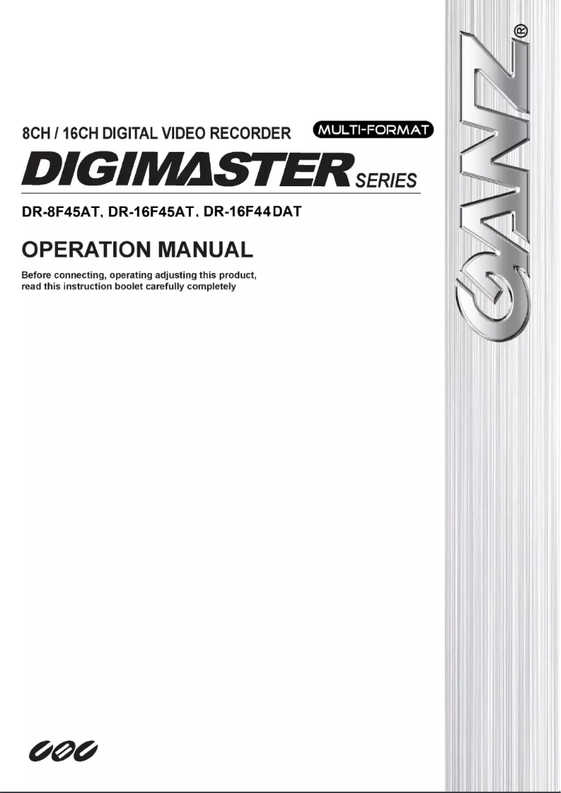 Page 1 de la notice Manuel utilisateur Ganz DR-8F45AT