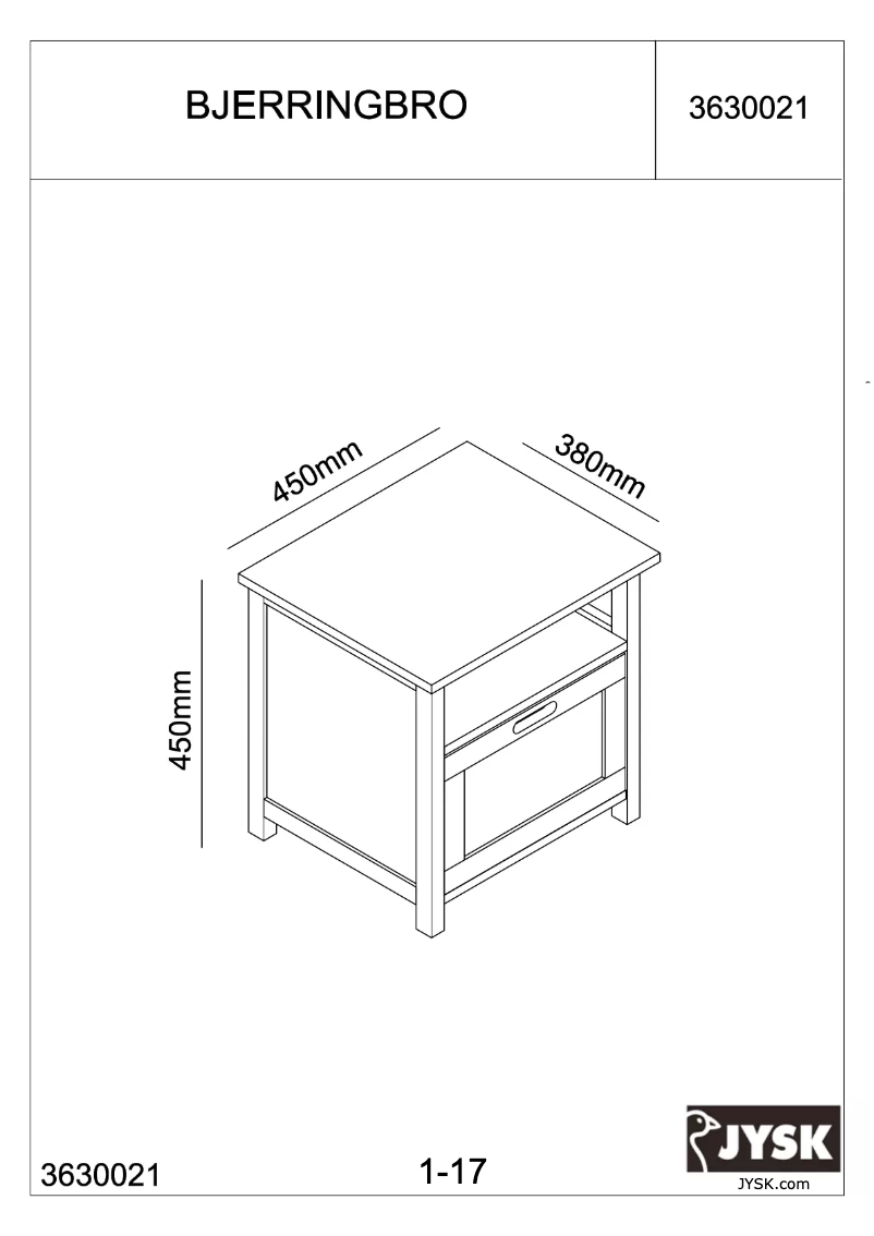 Page n°1 - Manuel utilisateur JYSK Bjerringbro
