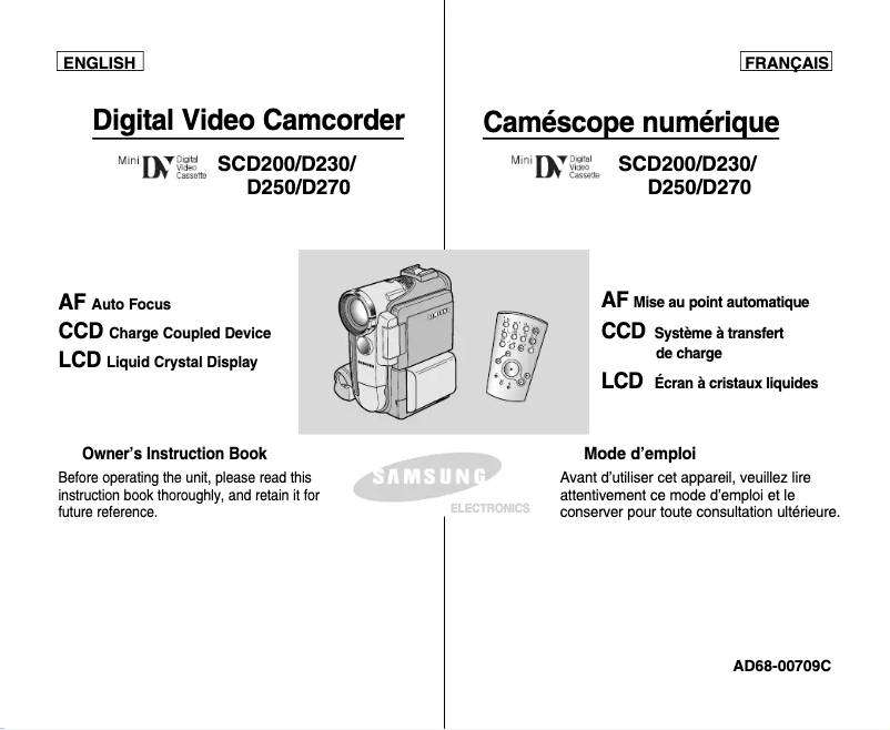 Image de la première page du manuel de l'appareil SCD230
