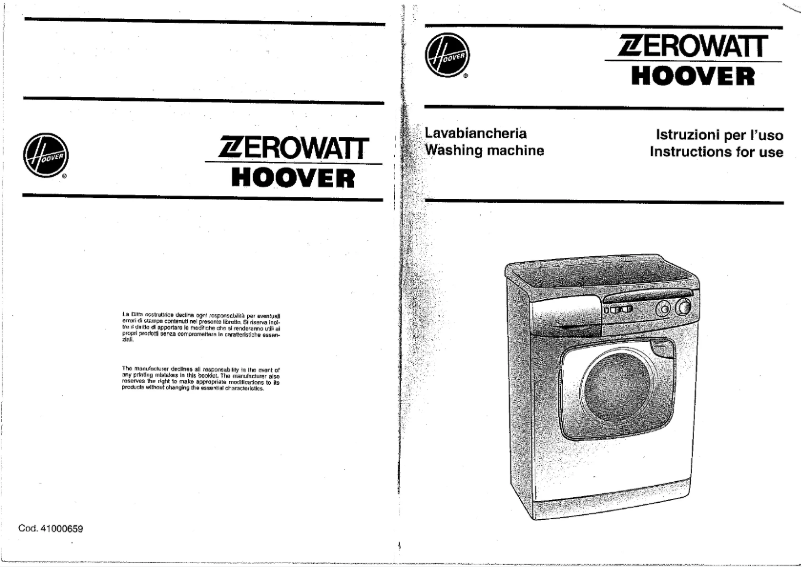 Page 1 de la notice Manuel utilisateur Zerowatt-Hoover Lady Classic CA 756 SS