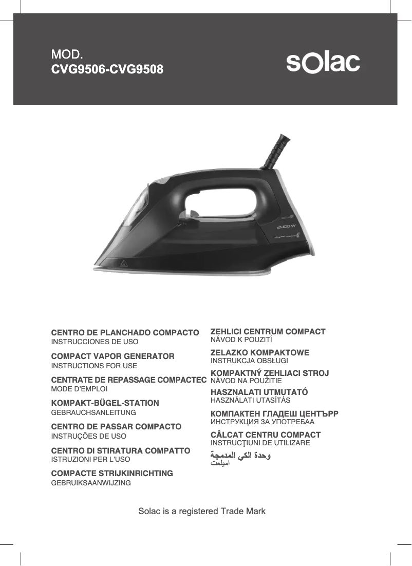 Page 1 de la notice Manuel utilisateur Solac Easy Temp Evolution CVG9506