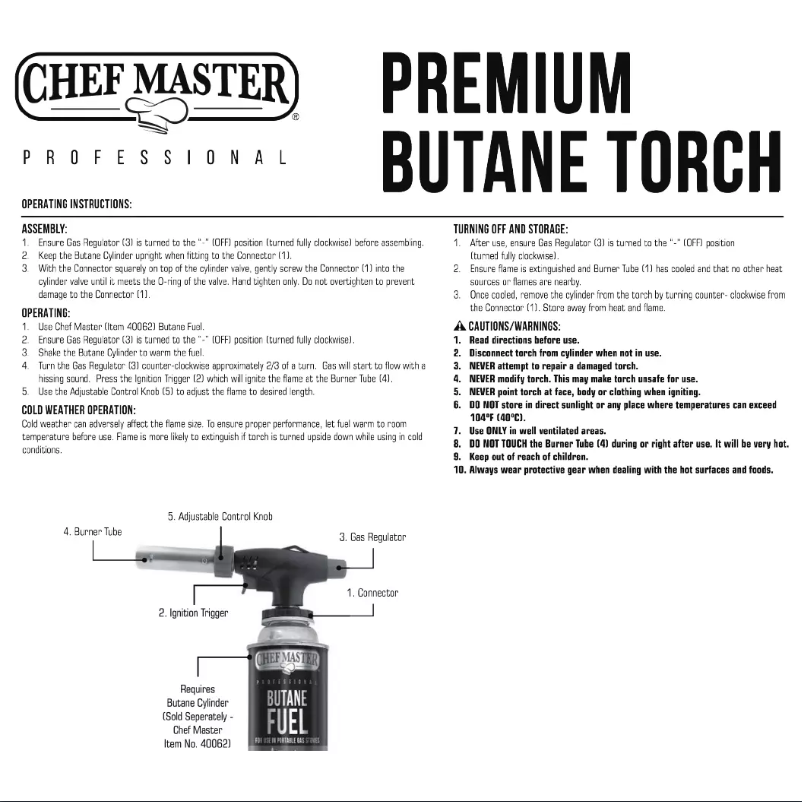 Page 1 de la notice Manuel utilisateur Chef Master 90022