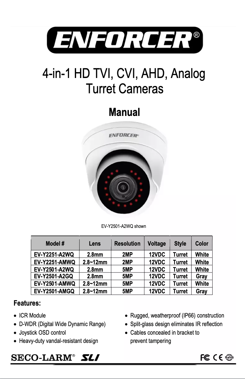 Image de la première page du manuel de l'appareil EV-Y2501-A2WQ
