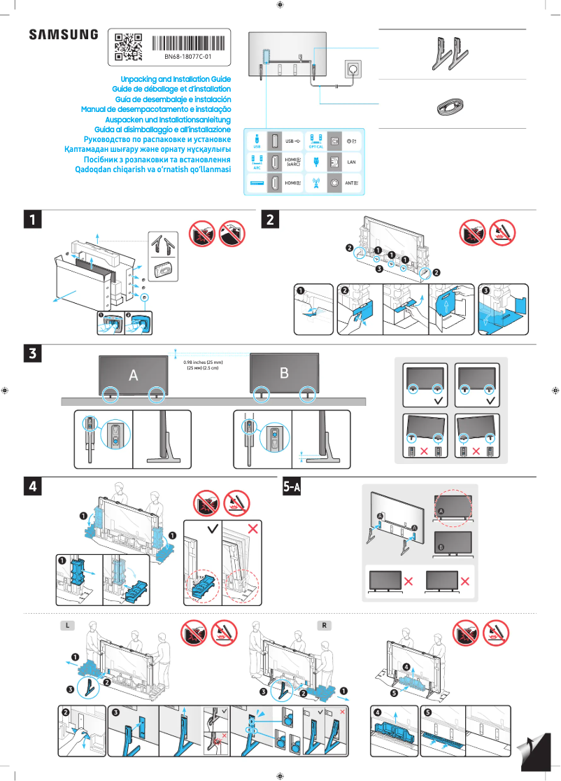 Page 1 de la notice Guide d'installation Samsung UN98DU9000G
