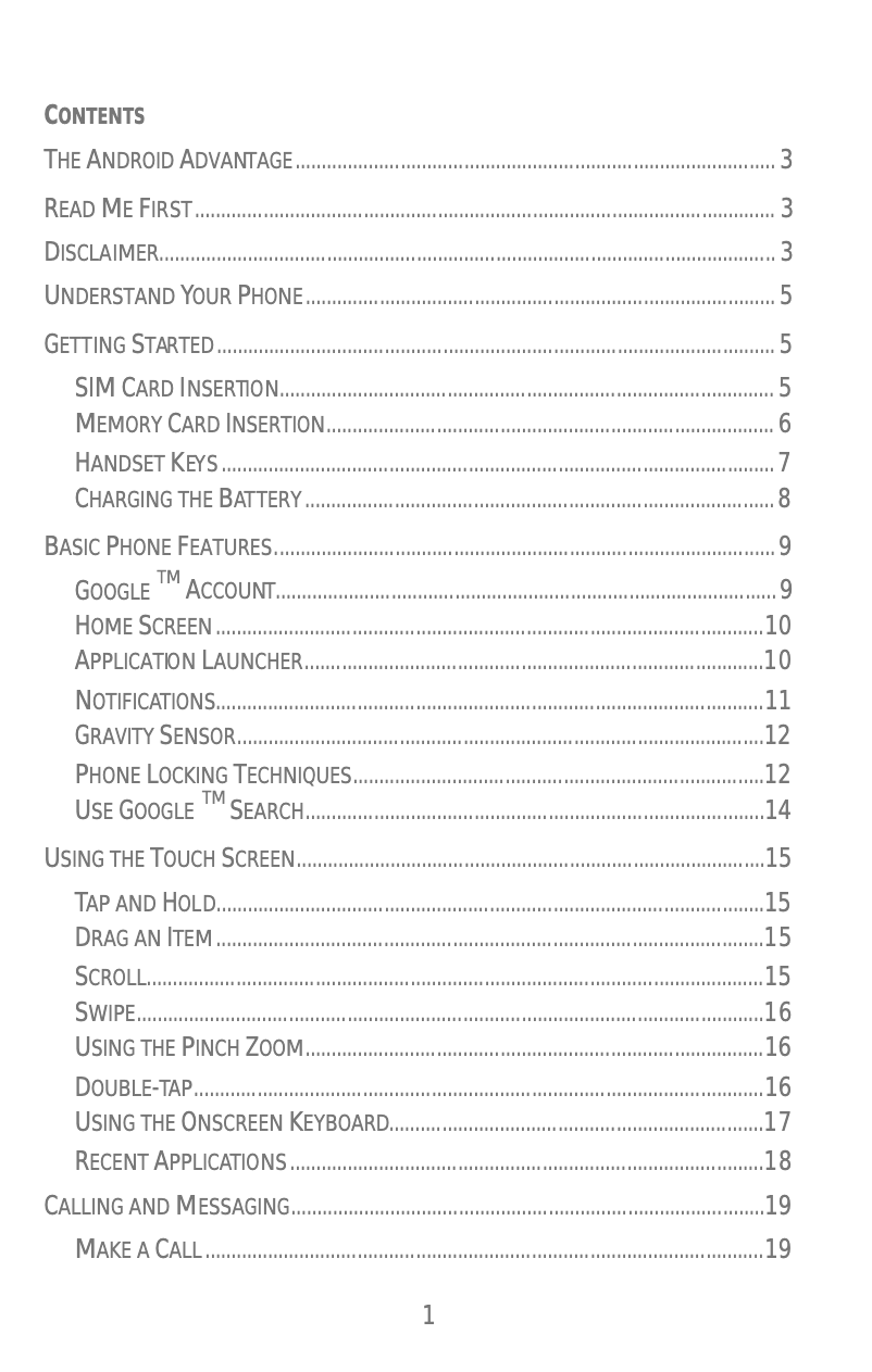 Page 1 de la notice Manuel utilisateur Micromax Canvas Fire A104
