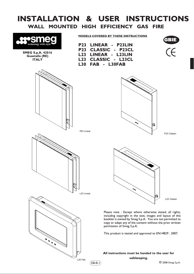 Page n°1 - Manuel utilisateur Smeg L30FABSIP