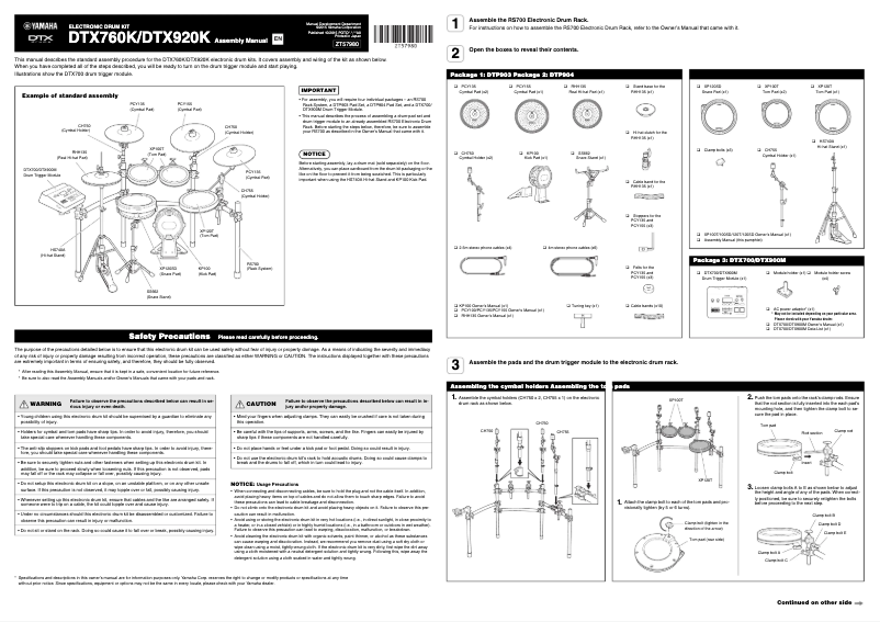 Image de la première page du manuel de l'appareil DTX920K
