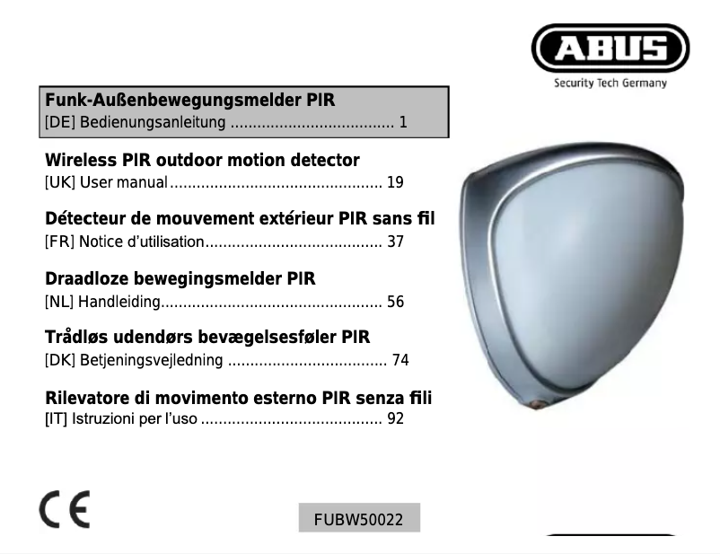 Página 1 del manual Manual de instrucciones Abus FUBW50022