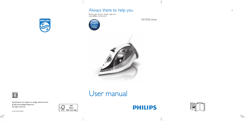 Page n°1 - Manuel utilisateur Philips Performer Plus GC4500