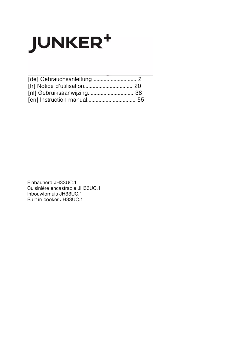 Page 1 de la notice Manuel utilisateur Junker JH33UC51