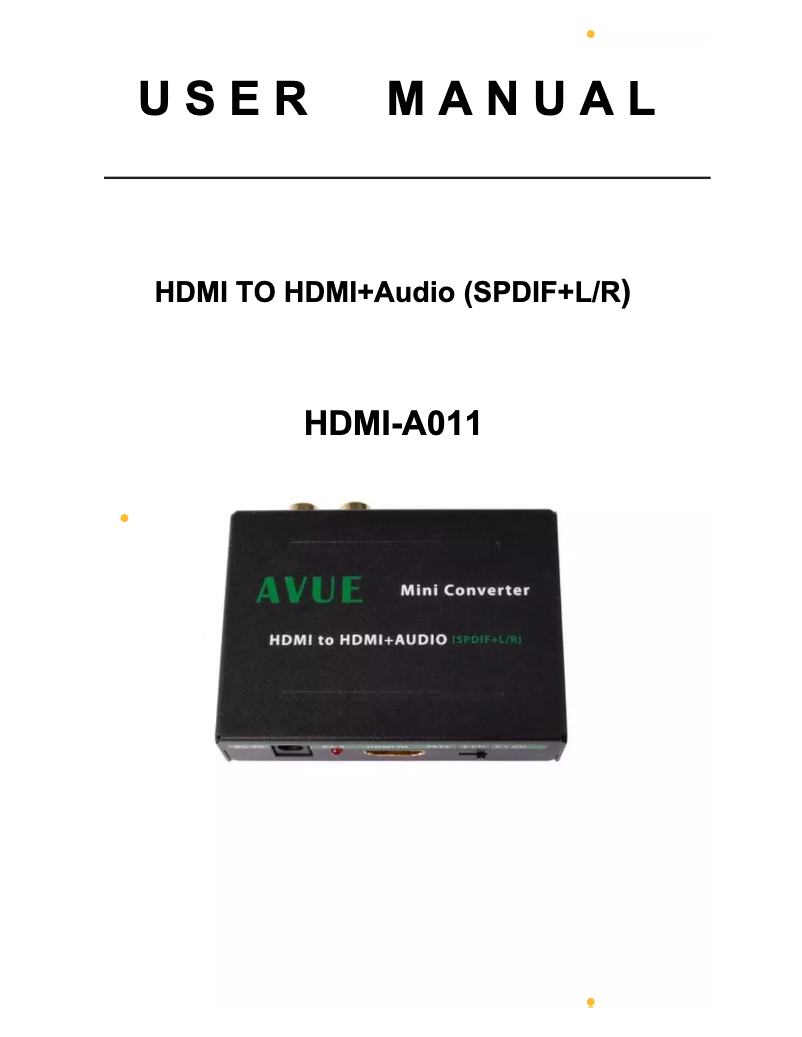 Image de la première page du manuel de l'appareil HDMI-A011