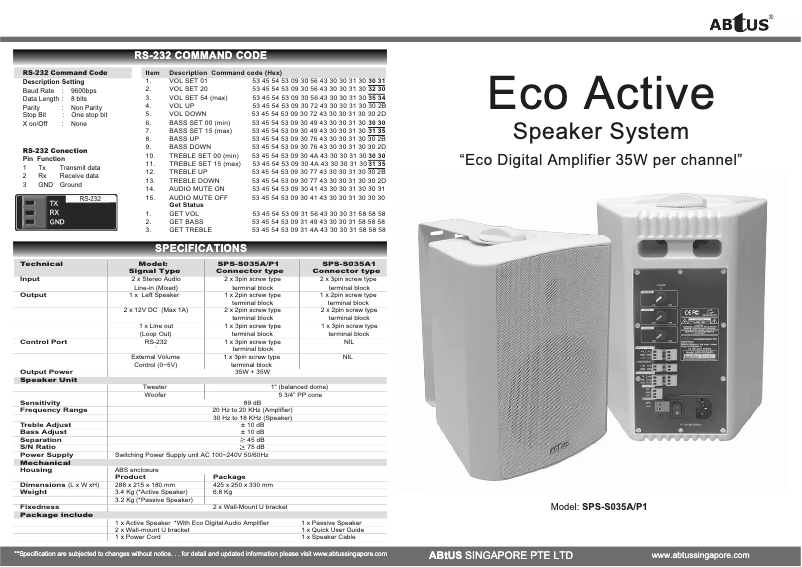 Page 1 de la notice Manuel utilisateur ABtUS SPS-S035A/P1