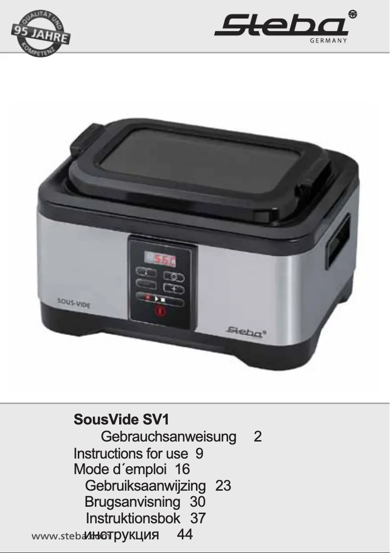 Page 1 de la notice Manuel utilisateur Steba SV 1 Precise
