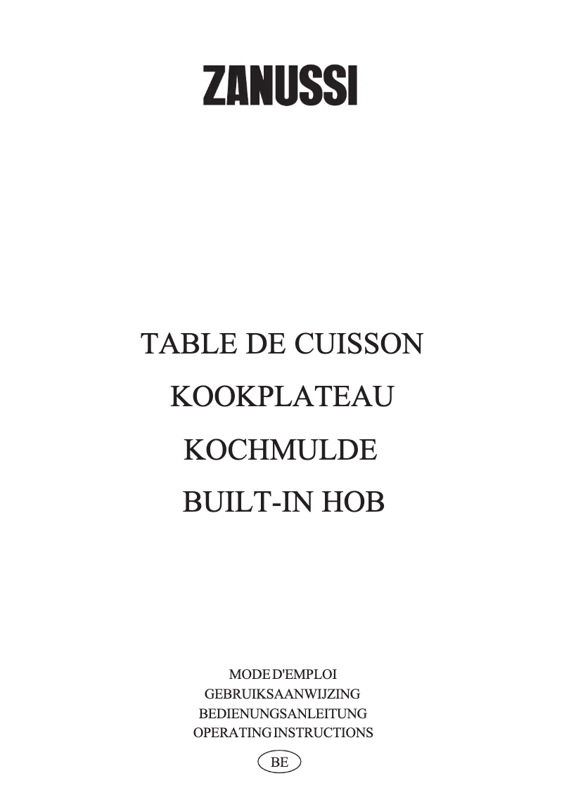 Page n°1 - Manuel utilisateur Zanussi PI 44 gc 2