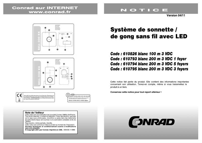 Image de la première page du manuel de l'appareil Bell-220.3