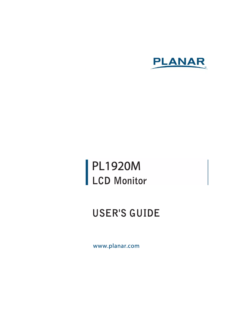 Image de la première page du manuel de l'appareil PLL1920M