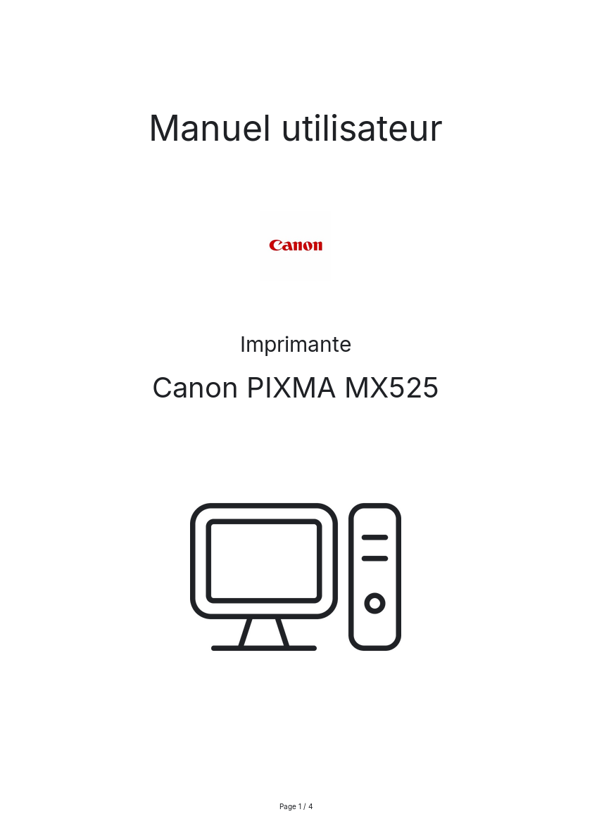 Page n°1 - Manuel utilisateur Canon PIXMA MX525