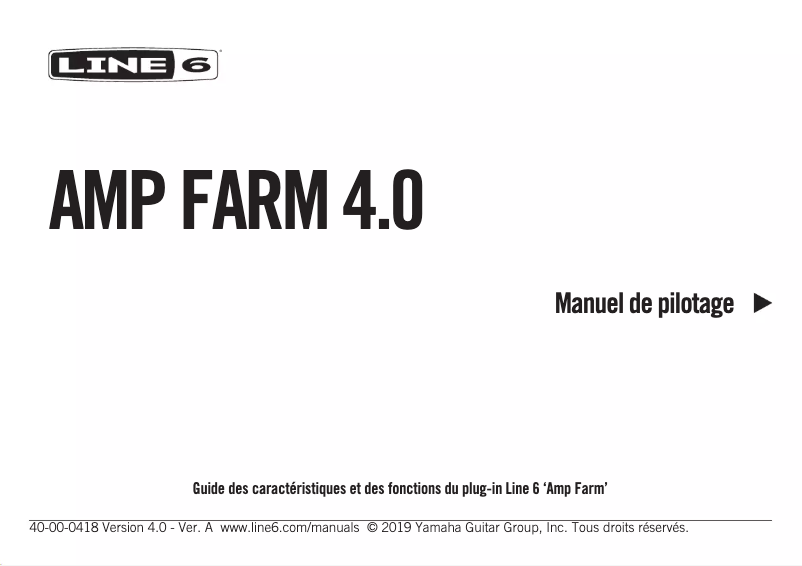 Image de la première page du manuel de l'appareil Amp Farm 4.0