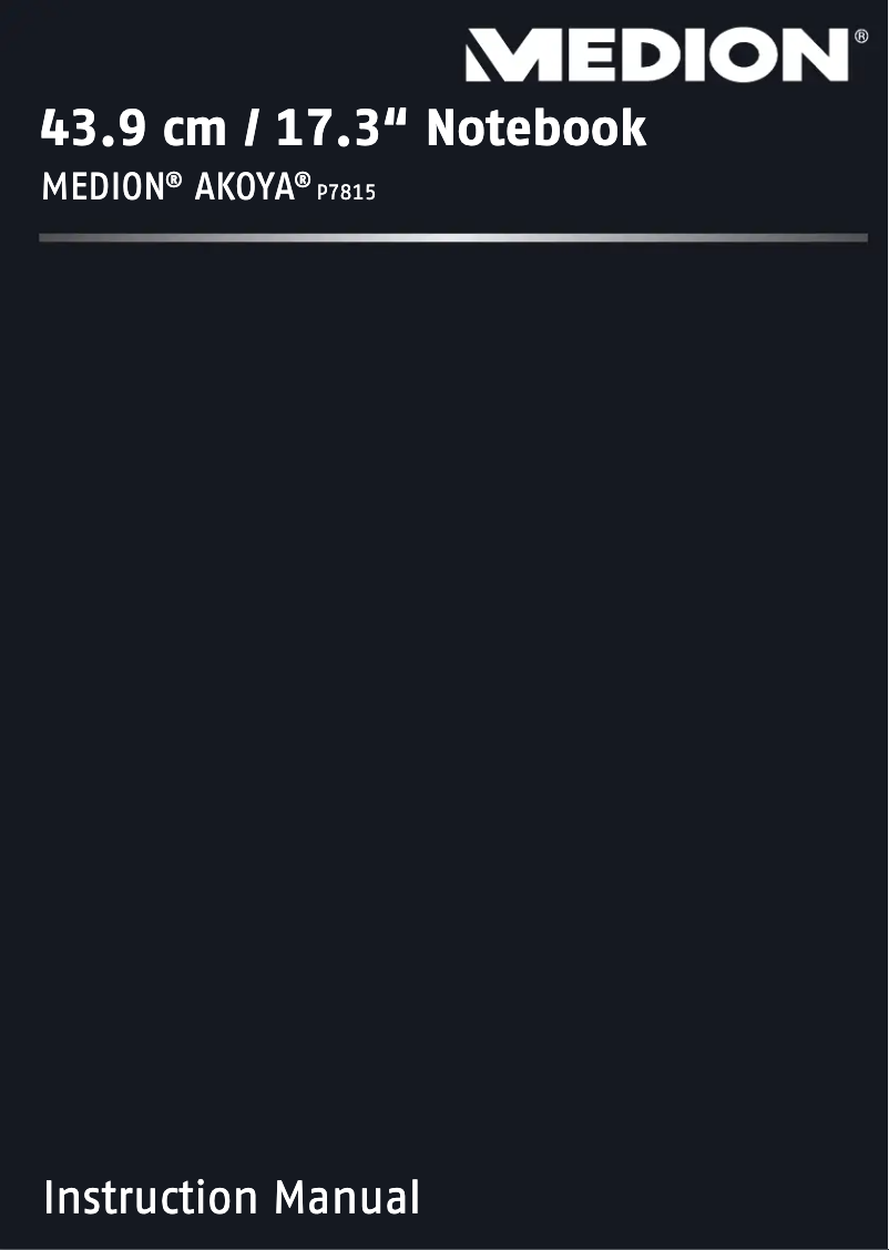 Page 1 de la notice Manuel utilisateur Medion Akoya P7815